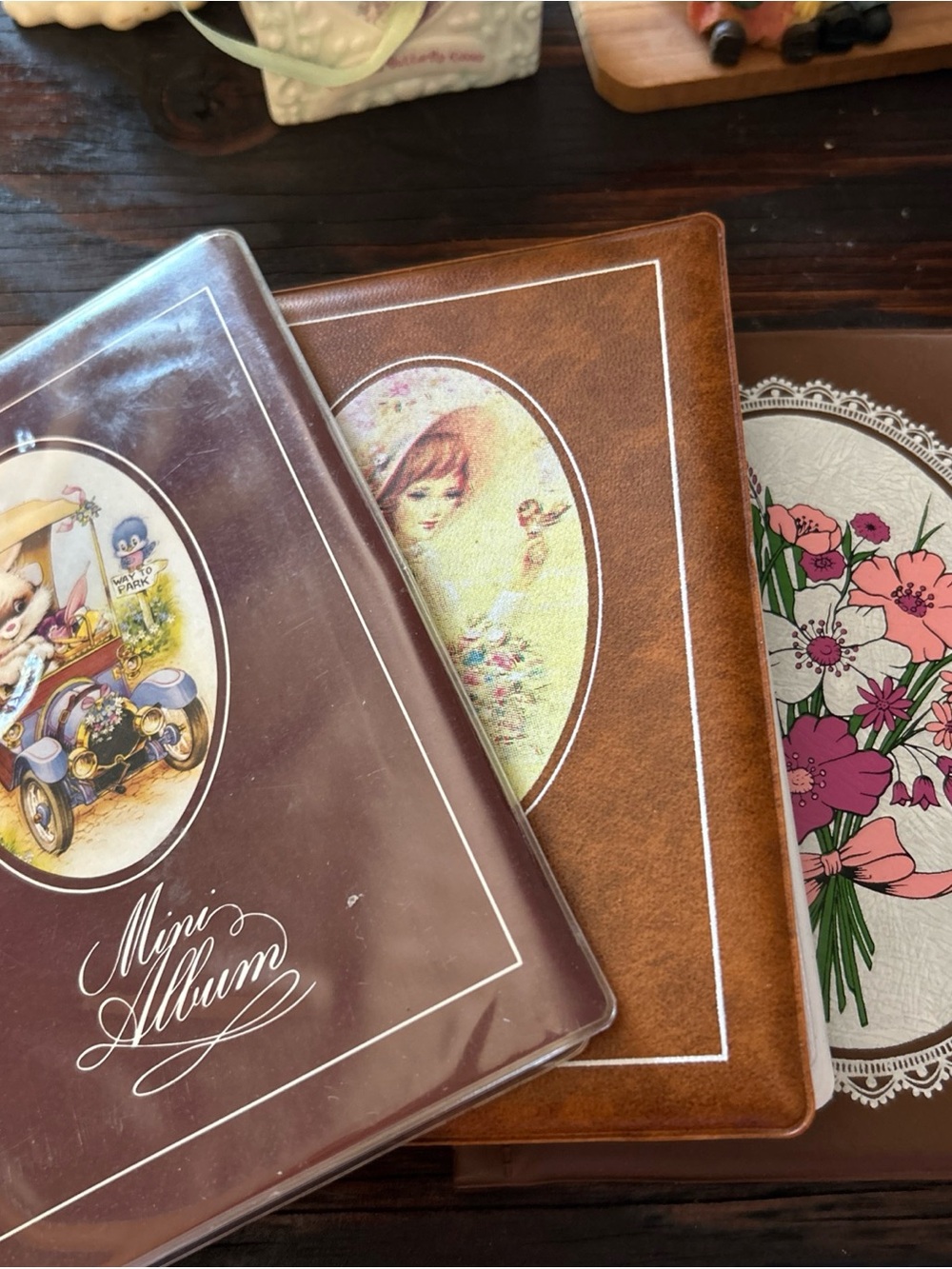 Brown Faux Leather Mini Photo Album - Compact Storage
